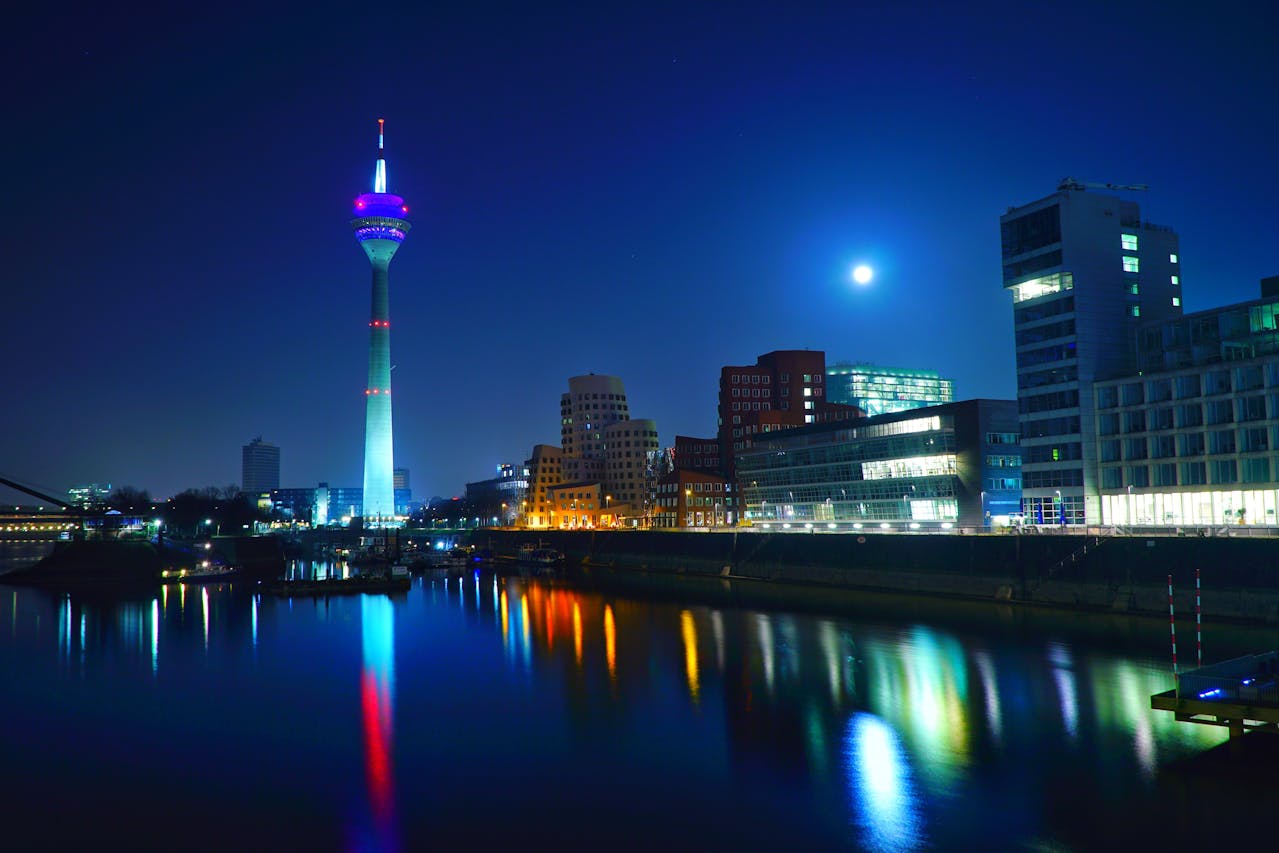 Düsseldorf skyline — Crypto License Europe headquarters